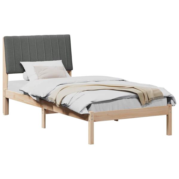 vidaXL Estrutura da Cama com cabeceira Castanho 90 x 190 cm