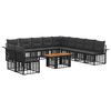 vidaXL Conjunto de Sof&aacute; de Jardim 12 unid. Preto e Cinza Escuro
