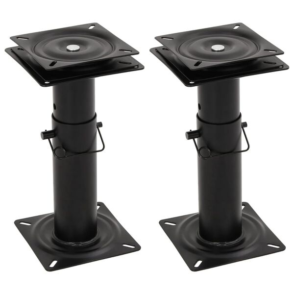 vidaXL 2 pcs pedestal p/ banco de barco ajust&aacute;vel girat&oacute;rio a 360&deg; a&ccedil;o