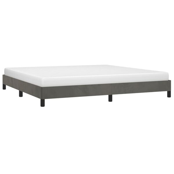 vidaXL Estrutura de cama sem colch&atilde;o 200x200 cm veludo cinzento-escuro