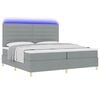 vidaXL Cama Box Spring LED Cinzento-claro 200 x 200 cm tecido