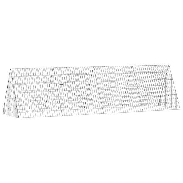 vidaXL Gaiola para galinhas Prateado 215 x 55 x 55 cm A&ccedil;o Galvanizado