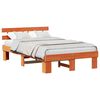 vidaXL Estrutura da Cama com cabeceira Marrom Cera 120 x 190 cm