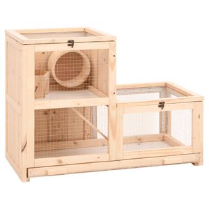 vidaXL Gaiola para hamster 81x40x60 cm madeira de abeto maci&ccedil;a