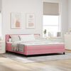 vidaXL Cama Box com colch&atilde;o com cabeceira Rosa 180 x 200 cm Veludo