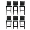 vidaXL Bancos de bar 6 pcs couro artificial preto