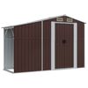 vidaXL Abrigo de jardim 277x93x179 cm a&ccedil;o galvanizado castanho
