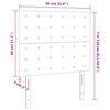 vidaXL Cabeceira de cama c/ LED 90x5x118/128cm couro artificial cr&egrave;me