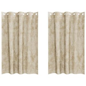 vidaXL Cortinas de Veludo 2 unid. Creme 175 x 140 cm Veludo