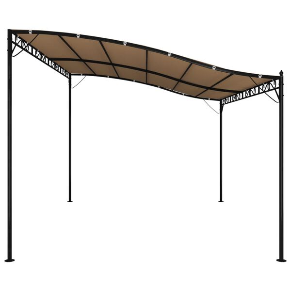 vidaXL Toldo 4x3 m 180 g/m&sup2; tecido e a&ccedil;o cinzento-acastanhado