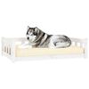 vidaXL Cama para cães 105,5x75,5x28 cm madeira de pinho maciça branco