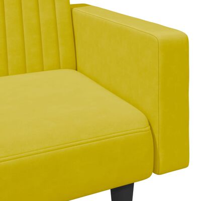 vidaXL 2 pcs conjunto de sofás veludo amarelo