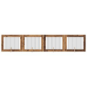 vidaXL Port&atilde;o de C&atilde;o com Suportes 4 pcs Madeira antiga 100 x 80 cm