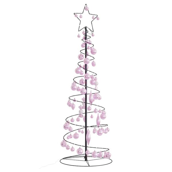 vidaXL &Aacute;rvore de Natal LED com Baubles 100 LEDs Branco Quente 150 cm