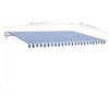 vidaXL Toldo retr&aacute;til manual com postes 4x3 m azul e branco