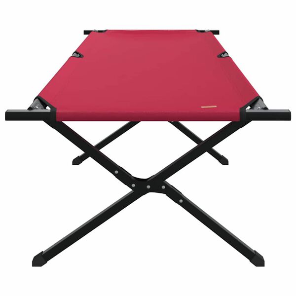 vidaXL Cama de Camping Dobr&aacute;vel Manual Vermelho Tecido Oxford
