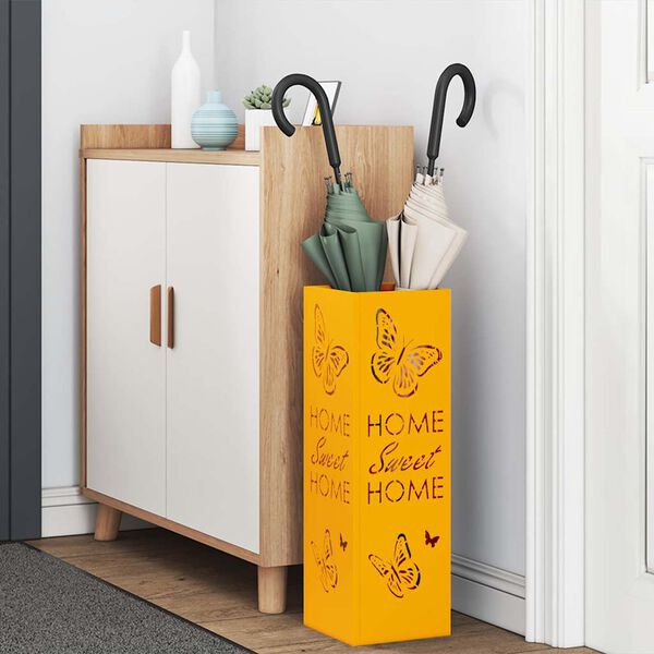 vidaXL Suporte de Guarda-Sol Mostarda 15.5 x 15.5 x 49 cm Metal