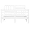 vidaXL Estrutura cama pequena casal 120x190 cm pinho maci&ccedil;o branco
