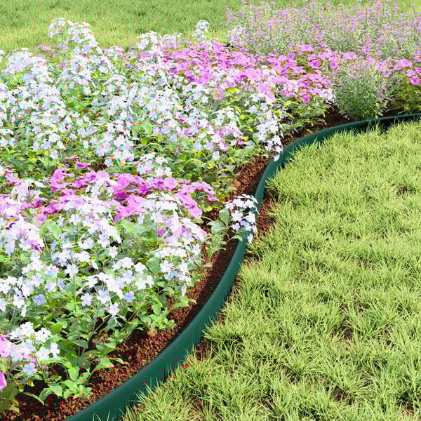 vidaXL Delimitadores de relvado Verde 1000 x 4 x 5 cm Pl&aacute;stico