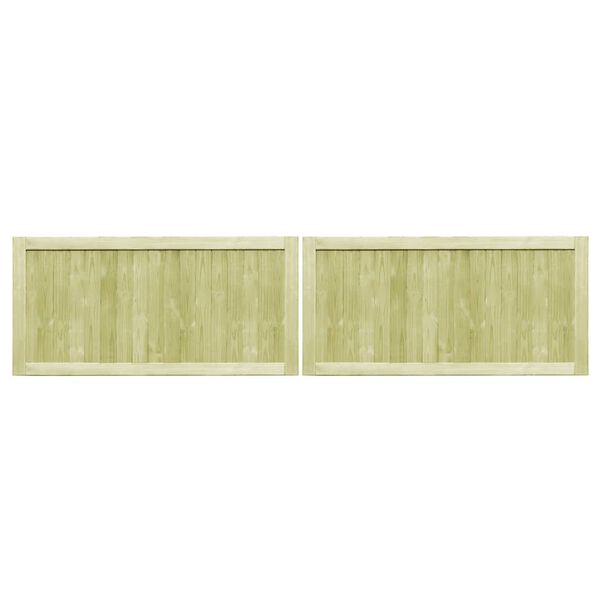 vidaXL Portões de jardim 2 pcs 300x75 cm pinho impregnado
