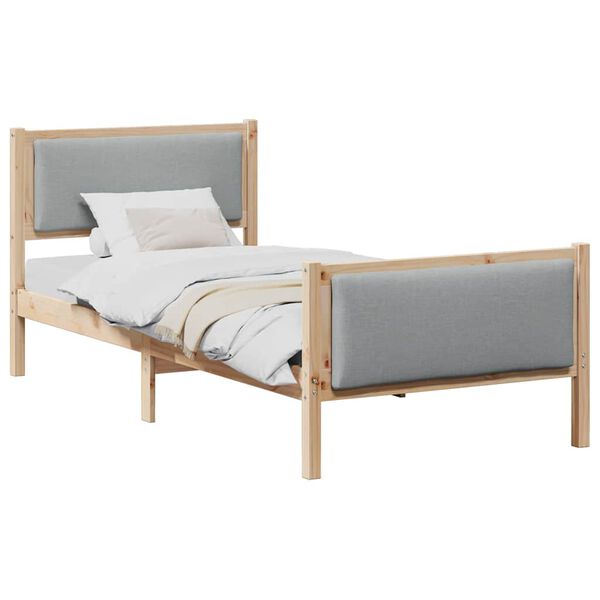 vidaXL Estrutura da Cama Cinzento-claro 90 x 200 cm tecido