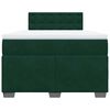 vidaXL Cama boxspring com colch&atilde;o 120x200 cm veludo verde-escuro