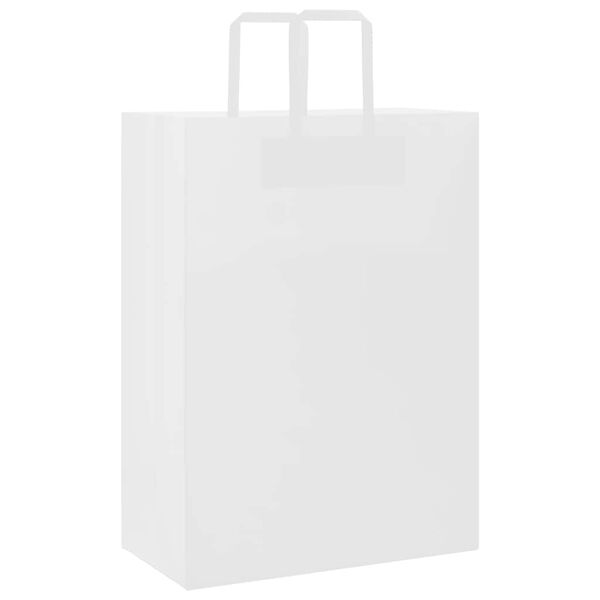 vidaXL Sacos de papel 250 unid com al&ccedil;as branco 32x17x44 cm
