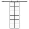 vidaXL Porta deslizante c/ conj. ferragens 76x205cm vidro ESG preto