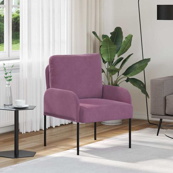 vidaXL Sof&aacute;s com almofada 55cm Roxo Contraplacado