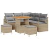 vidaXL Conjunto de Sof&aacute; de Jardim 8 unid. Bege vime PE