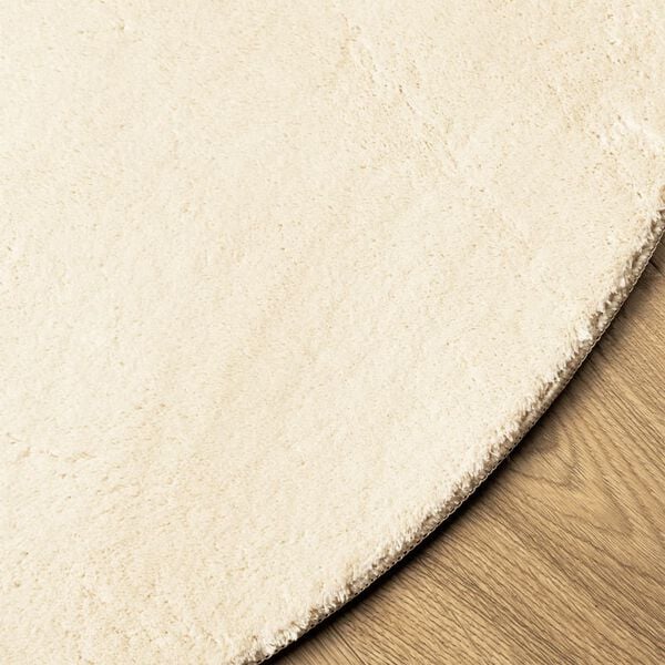 vidaXL Tapete pelo curto macio e lav&aacute;vel HUARTE &Oslash; 200 cm cor creme