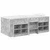 vidaXL Cama Loft com Arm&aacute;rio com prateleira 3 unid. Cinzento Cimento