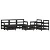 vidaXL 7 pcs conjunto lounge jardim c/ almofad&otilde;es madeira maci&ccedil;a preto