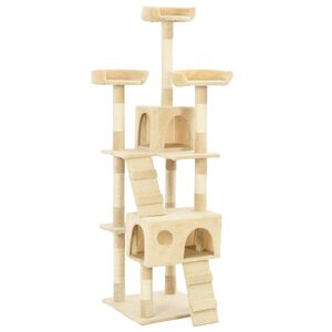vidaXL &Aacute;rvore para gatos c/ postes arranhadores sisal 170 cm bege
