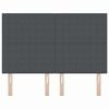 vidaXL Cabeceira LED com cabeceira Cinza Escuro 144 cm Poli&eacute;ster