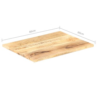 vidaXL Tampo de mesa madeira de mangueira maciça 25-27 mm 80x60 cm