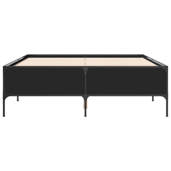 vidaXL Estrutura de cama 140x190 cm derivados de madeira/metal preto