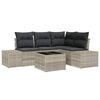 vidaXL Conjunto de Sof&aacute; de Jardim 5 unid. Cinzento-claro vime PE