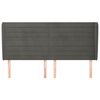 vidaXL Cabeceira cama c/ abas veludo 203x23x118/128 cm cinzento-escuro
