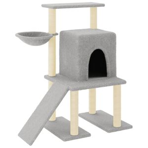 vidaXL &Aacute;rvore p/ gatos c/ postes arranhadores sisal 96,5cm cinza-claro