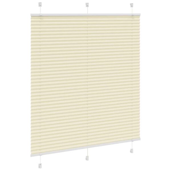 vidaXL Plissado Cego Creme 120x100cm Largura Tecido 119,4 cm Poli&eacute;ster