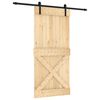 vidaXL Porta Deslizante Natural e Preto 95 x 210 cm