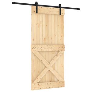 vidaXL Porta Deslizante Natural e Preto 95 x 210 cm