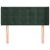 vidaXL Cabeceira de cama c/ abas veludo 83x16x78/88 cm verde-escuro