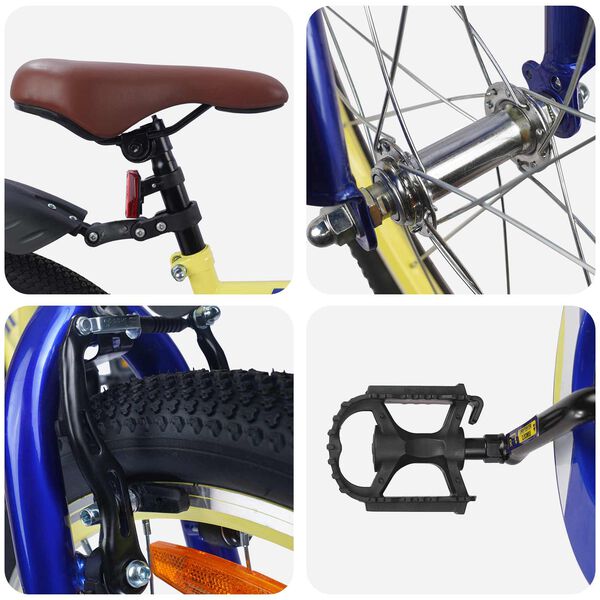 vidaXL Bicicleta Infantil 18 Polegadas para 5-7 anos Amarelo