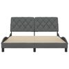 vidaXL Estrutura de cama sem colch&atilde;o 160x200 cm tecido cinzento-escuro