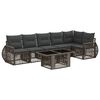 vidaXL Conjunto de Sof&aacute; de Jardim 7 unid. Cinza e Cinza Escuro vime PE