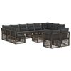 vidaXL Conjunto de Sof&aacute; de Jardim 13 unid. Cinzento vime PE
