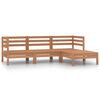 vidaXL 4 pcs conjunto lounge de jardim pinho maci&ccedil;o castanho mel