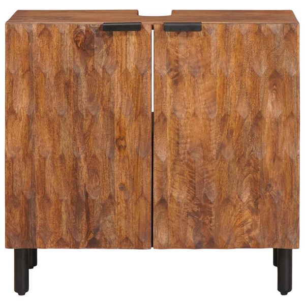 vidaXL Arm&aacute;rio para Pia de Banheiro com porta Castanho 62 x 33 x 58 cm